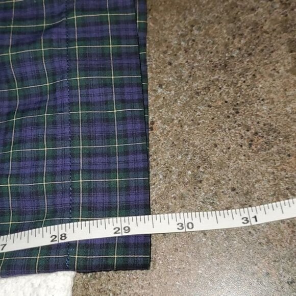 Lands' End Blue Plaid Button Down Top w Pocket & Elastic Waist w Sz L Pajama Set - Picture 16 of 16